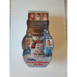 Wilton Stand Up 3D Snowman Christmas Holiday Cake Pan 2105-1394 1984 Vintage NEW